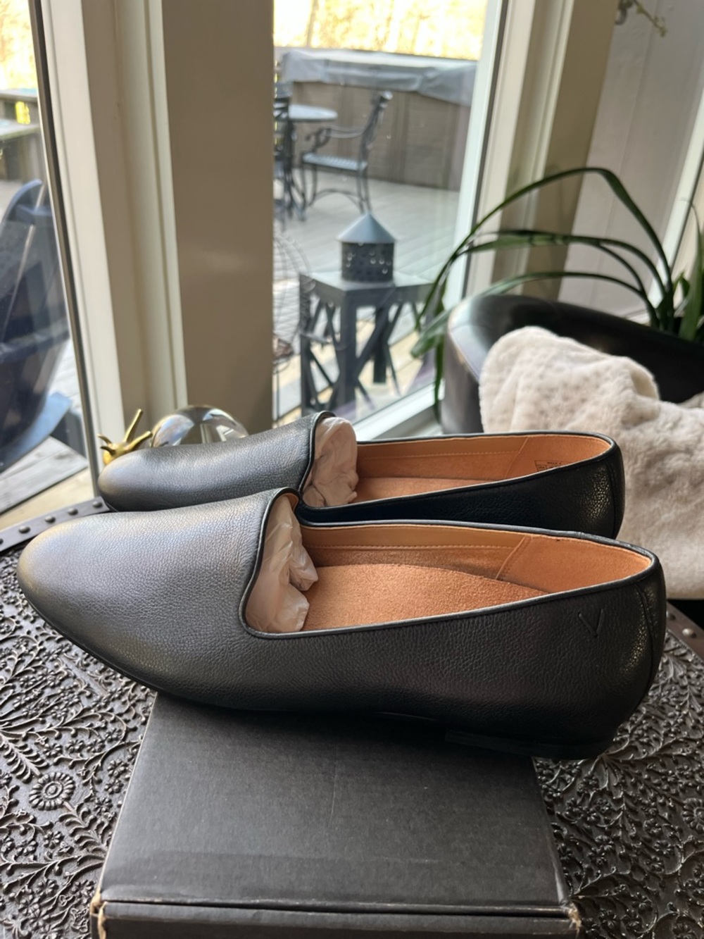VIONIC WILLA II SLIP ON LEATHER FLATS IN BLACK 11 W WIDE - Picture 5 of 8